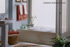 Hunter Douglas EverWood® Renditions™ Blinds in a bathroom